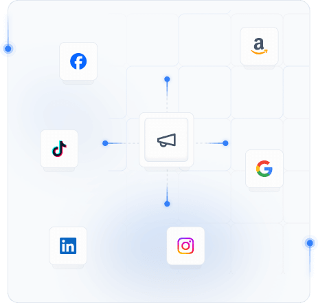 Ilustración de plataformas publicitarias conectadas mediante proxies móviles