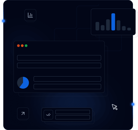 SEO optimization dashboard illustration with analytics cards and interface panels
