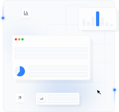 SEO optimization dashboard illustration with analytics cards and interface panels