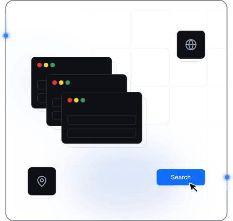Web-Browsing-Illustration mit sicherem mobilen Proxy-Zugang