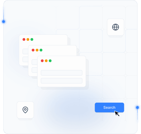 Web-Browsing-Illustration mit sicherem mobilen Proxy-Zugang