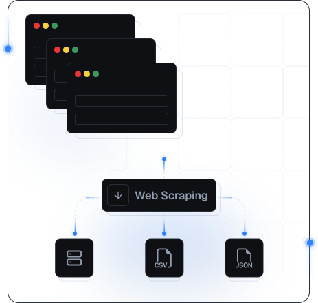Web scraping workflow with stable sessions and data export options