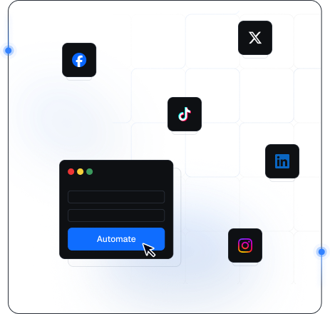 Ilustracao principal de gestao de redes sociais com icones de plataformas