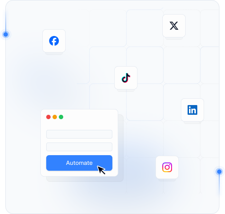 Ilustracao principal de gestao de redes sociais com icones de plataformas