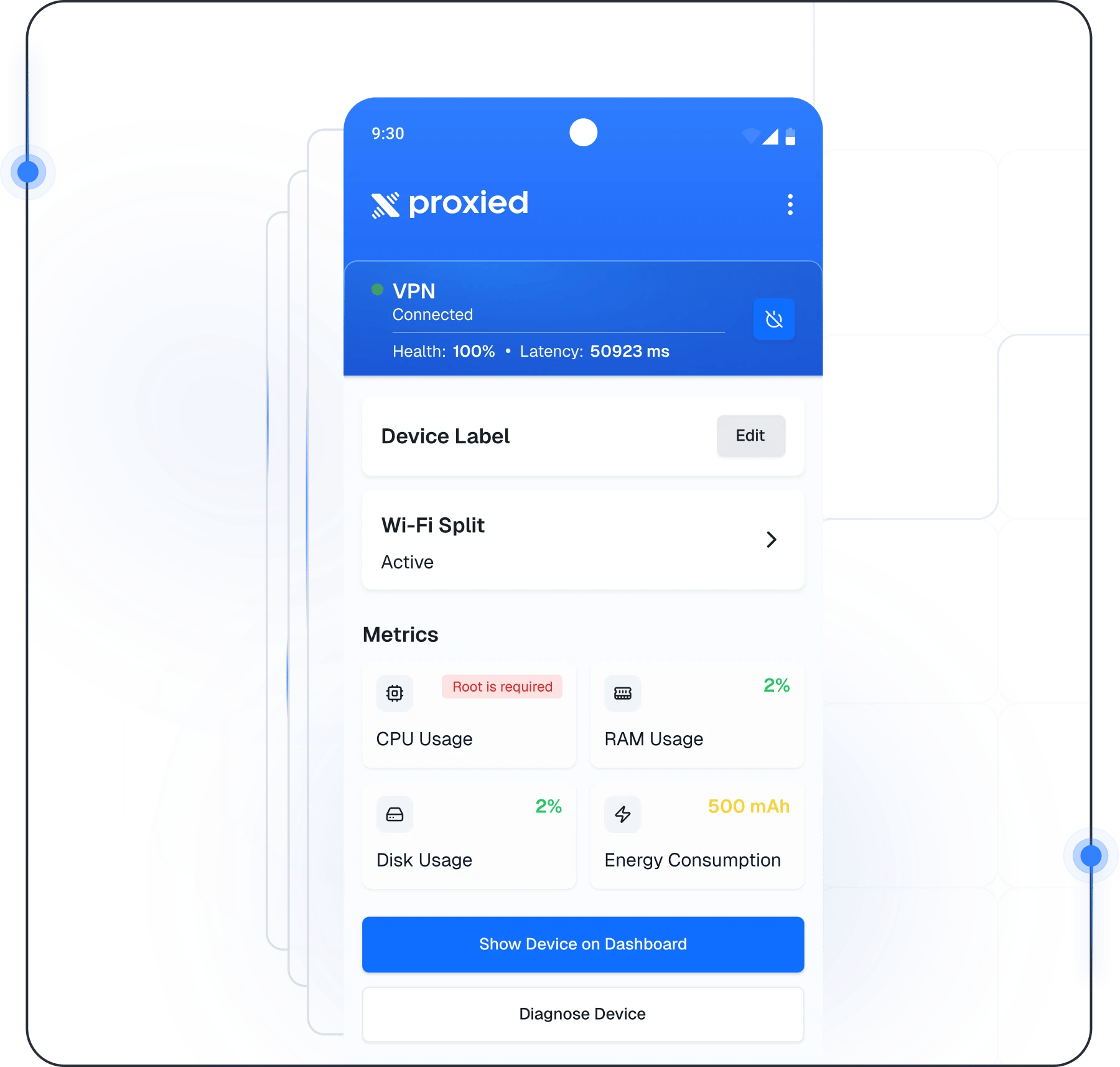 Devices for mobile proxies — Proxied app on smartphone