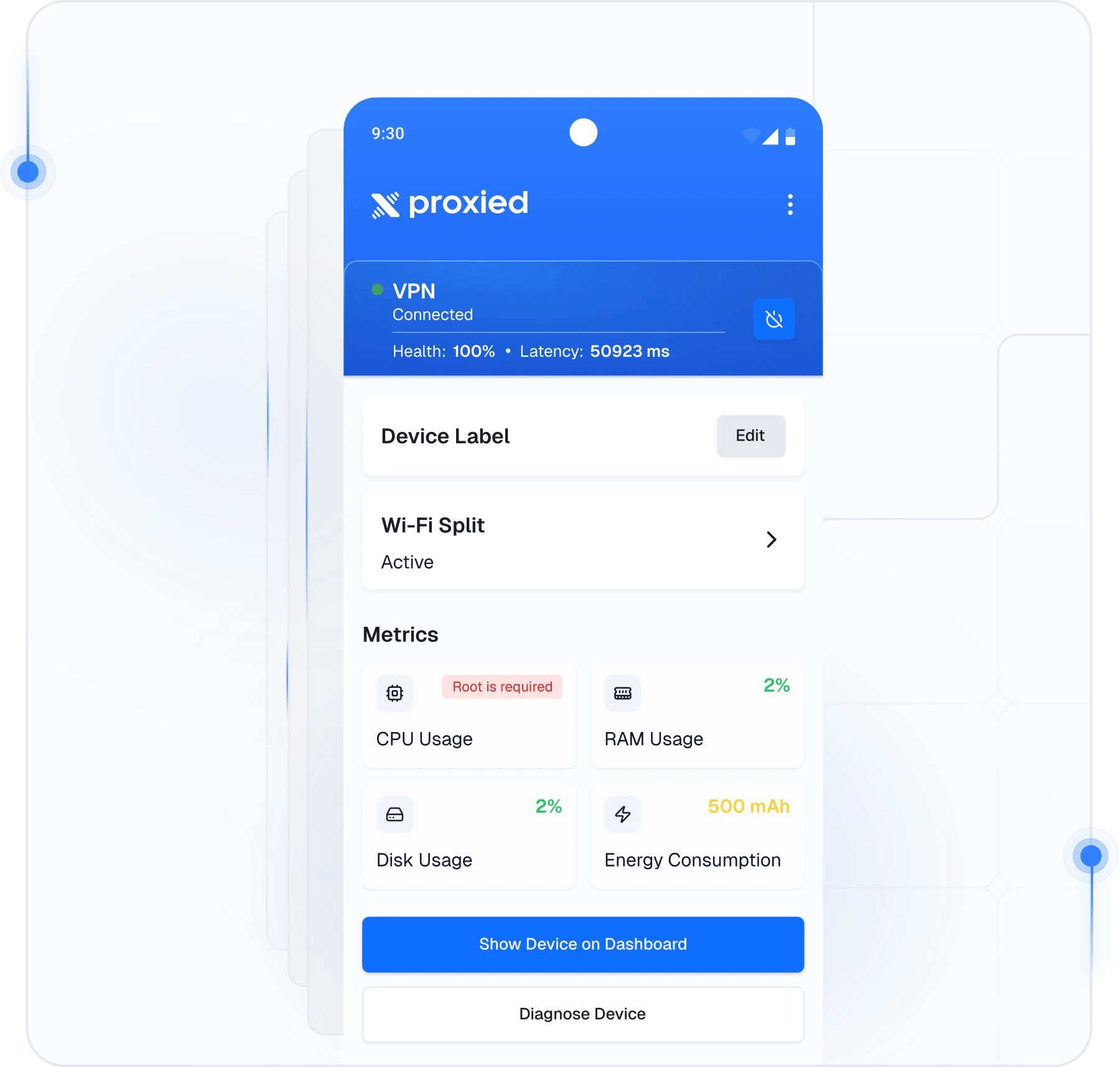 Devices for mobile proxies — Proxied app on smartphone